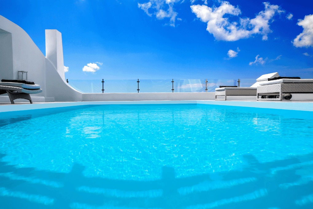 Erossea Villa Santorini pool close up