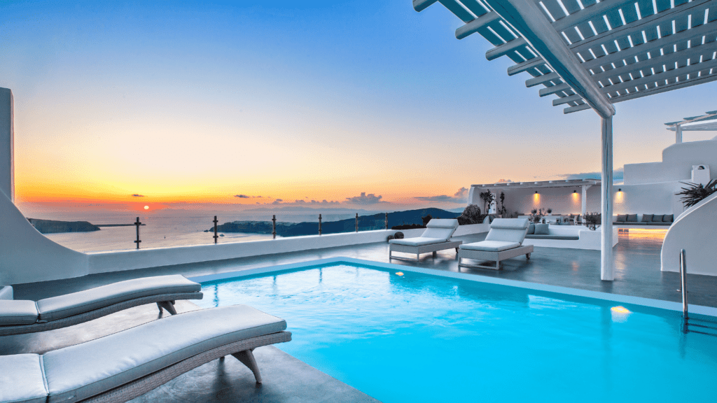 Private Santorini villa terrace in Imerovigli